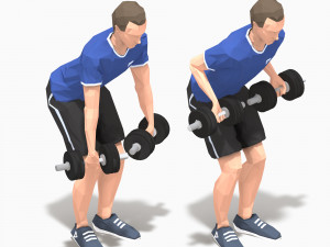dumbbells worksout animation bundle 3D Model