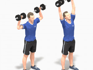 dumbbells worksout animation bundle 3D Model
