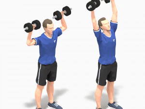 dumbbells worksout animation bundle 3D Model