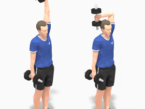 dumbbells worksout animation bundle 3D Model