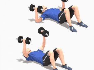 dumbbells worksout animation bundle 3D Model