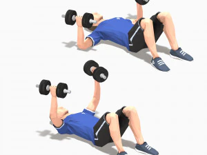 dumbbells worksout animation bundle 3D Model