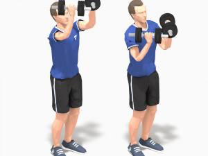 dumbbells worksout animation bundle 3D Model
