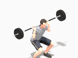 barbells worksout animation bundle 3D Model