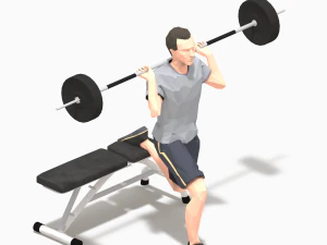 barbells worksout animation bundle 3D Model