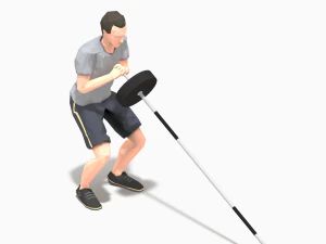 barbells worksout animation bundle 3D Model