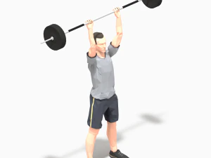 barbells worksout animation bundle 3D Model