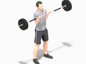 barbells worksout animation bundle 3D Model