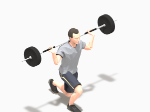 barbells worksout animation bundle 3D Model
