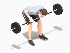 barbells worksout animation bundle 3D Model