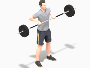 barbells worksout animation bundle 3D Model