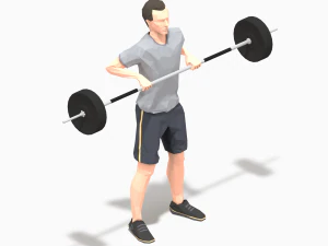 barbells worksout animation bundle 3D Model