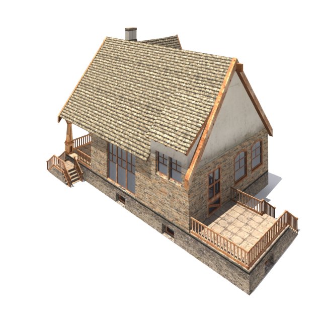 low poly house 3D Model .c4d .max .obj .3ds .fbx .stl .blend 