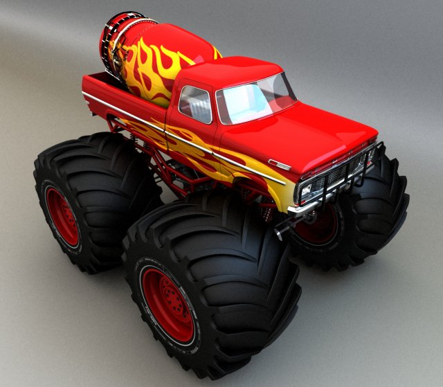 monster truck 3D 模型 .c4d .max .obj .3ds .fbx .stl .blend 