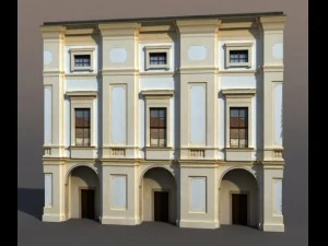 immeuble 64 low poly Modèle 3D