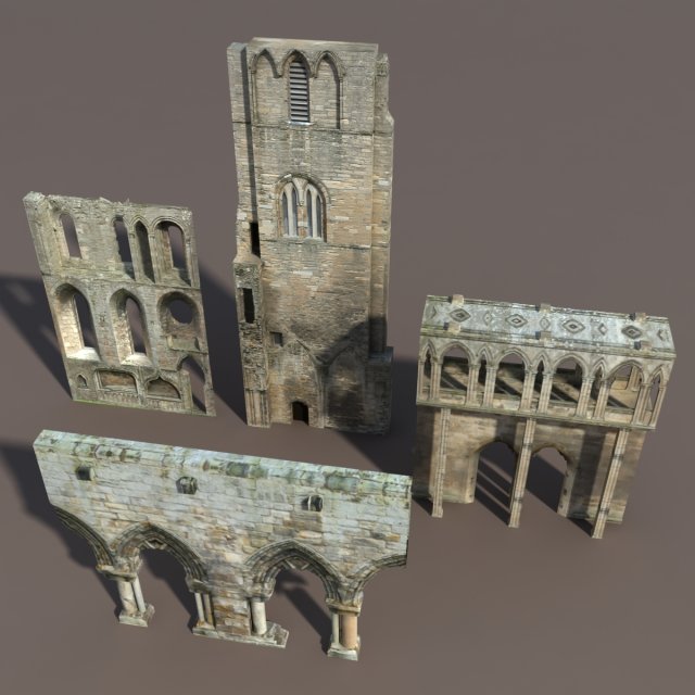 castle ruin pack low poly Model 3D .c4d .max .obj .3ds .fbx .stl .blend 