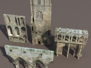 castle ruin pack low poly 3D Model
