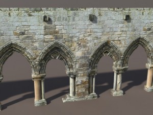 castle ruin pack low poly Model 3D