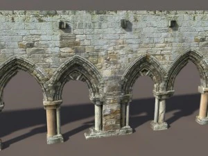 castle ruin pack low poly 3D Model