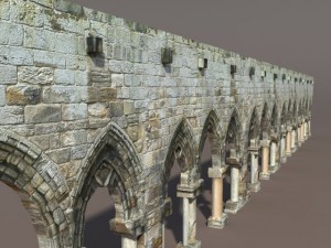 castle ruin pack low poly Model 3D