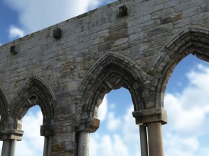 castle ruin pack low poly Model 3D