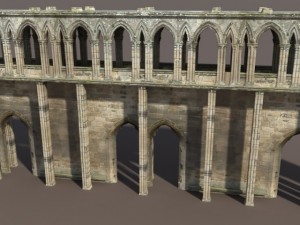 castle ruin pack low poly Model 3D