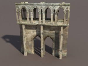 castle ruin pack low poly Model 3D