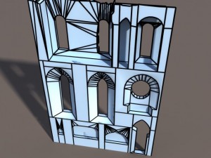castle ruin pack low poly Model 3D
