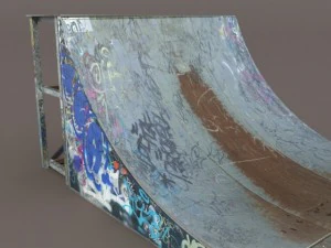 6 skate park element low poly 3D Model