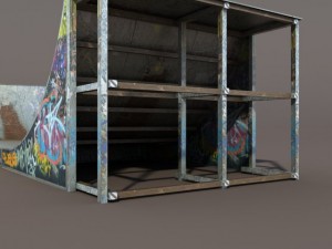 6 skate park element low poly 3D मॉडल
