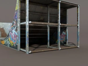 6 skate park element low poly 3D Model