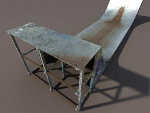 6 skate park element low poly 3D Model