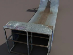 6 skate park element low poly 3D Model