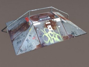 6 skate park element low poly 3D मॉडल
