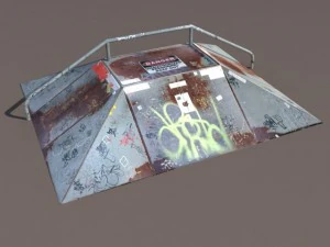 6 skate park element low poly 3D Model