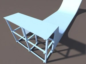 6 skate park element low poly 3D Model
