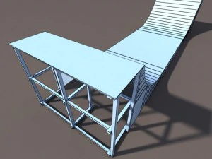 6 skate park element low poly 3D Model