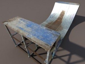 6 skate park element low poly 3D मॉडल