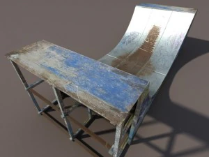 6 skate park element low poly 3D Model