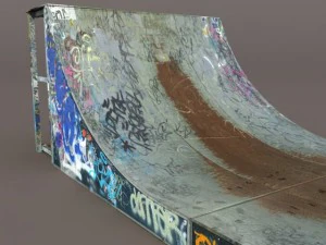 6 skate park element low poly 3D Model