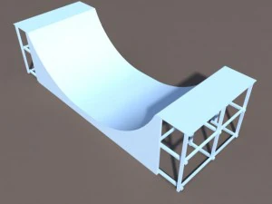 6 skate park element low poly 3D Model