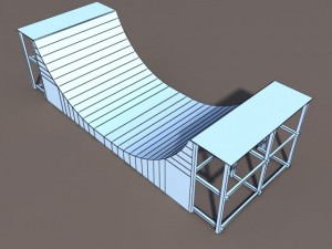 6 skate park element low poly 3D मॉडल