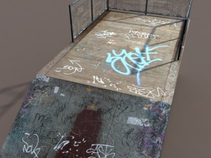 6 skate park element low poly 3D मॉडल