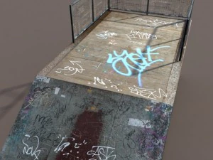 6 skate park element low poly 3D Model