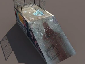 6 skate park element low poly 3D Model