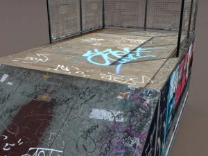 6 skate park element low poly 3D Model