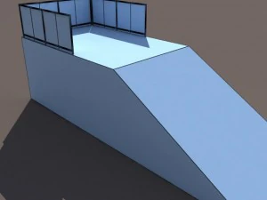 6 skate park element low poly 3D Model