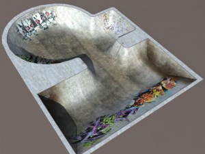 6 skate park element low poly 3D मॉडल