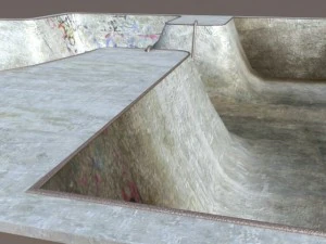 6 skate park element low poly 3D Model