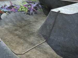 6 skate park element low poly 3D Model